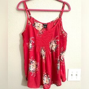 Sophie Raspberry Pintuck Georgette Swing Tanktop